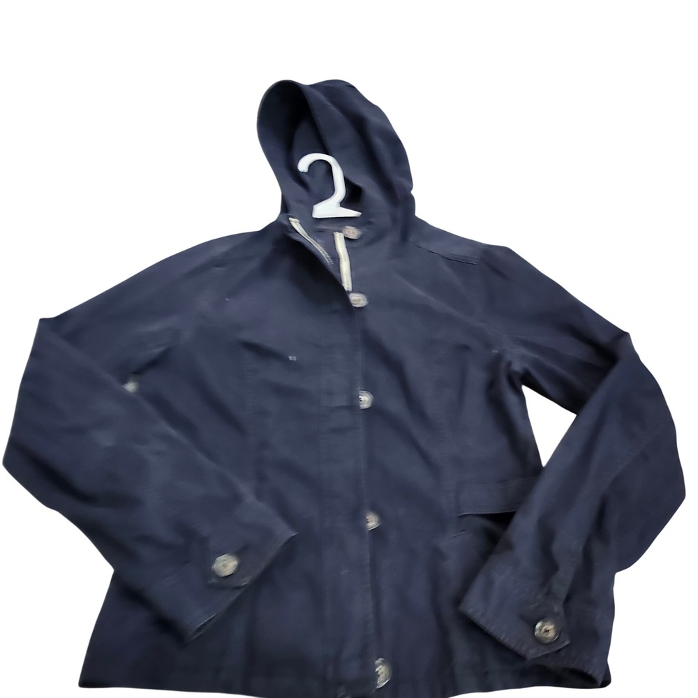 Hollister Jacket Womens Large Utility Field Navy Blue Hooded EUC